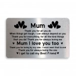 Best Friend Gift For Mum Mothers Day Birthday Gift Metal Card