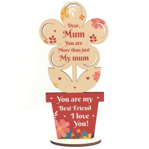 Mum Gifts Mothers Day Plaque Standing Flower Best Friend Gift