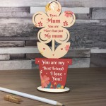 Mum Gifts Mothers Day Plaque Standing Flower Best Friend Gift