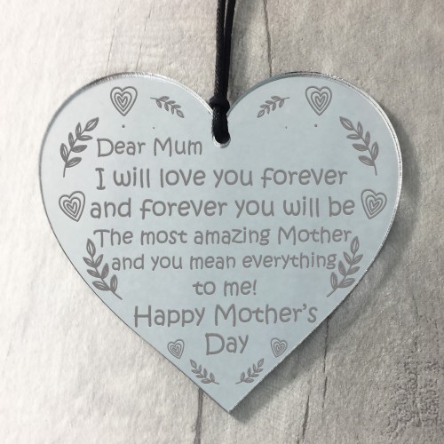 Mum Mother Gift For Mothers Day Engraved Heart Thank You Gift