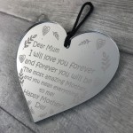 Mum Mother Gift For Mothers Day Engraved Heart Thank You Gift