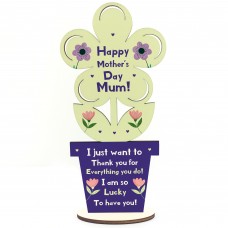 Happy Mothers Day Mum Standing Flower Thank You Gift