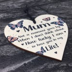 Mum Gifts For Mothers Day Birthday Wood Heart Thank You Gift