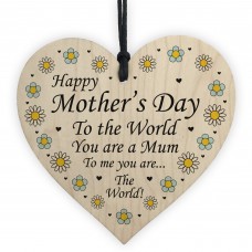 Novelty Gift For Mum Wood Heart Mothers Day Gift From Daughter