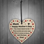 Mum Gift For Mothers Day Wood Heart Thank You Gift From Daughter