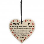 Mum Gift For Mothers Day Wood Heart Thank You Gift From Daughter