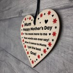 Mum Gift For Mothers Day Wood Heart Thank You Gift From Daughter