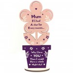 Mum Gifts Love Plaque Standing Wood Flower Mothers Day Birthday