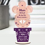 Mum Gifts Love Plaque Standing Wood Flower Mothers Day Birthday