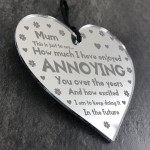 Funny Gift For Mum Engraved Heart Mothers Day Birthday Gift