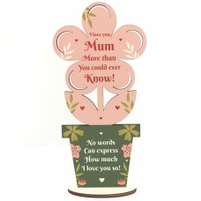 Mothers Day Gift For Mum Poem Wood Standing Flower Love Gift