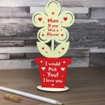 I Love You Gifts For Mum Wood Standing Flower Mothers Day Gift