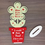 I Love You Gifts For Mum Wood Standing Flower Mothers Day Gift