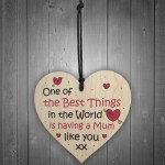 Gift For Mum From Daughter Son Wood Heart Mothers Day Birthday