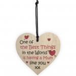 Gift For Mum From Daughter Son Wood Heart Mothers Day Birthday