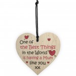 Gift For Mum From Daughter Son Wood Heart Mothers Day Birthday