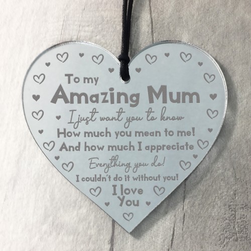 Mum Gift Engraved Heart Mothers Day Gifts For Mum From Daughter