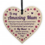 Gift For Mum On Mothers Day Wood Heart Thank You Gift