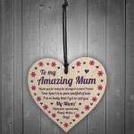 Gift For Mum On Mothers Day Wood Heart Thank You Gift