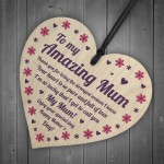 Gift For Mum On Mothers Day Wood Heart Thank You Gift