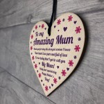 Gift For Mum On Mothers Day Wood Heart Thank You Gift