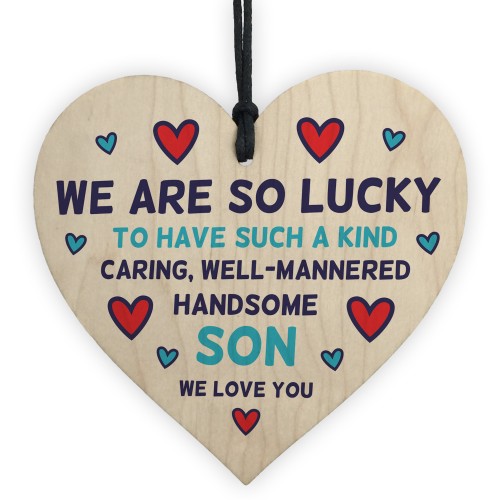 Special Gift For Son Wood Heart Love Gift 16th 18th Birthday