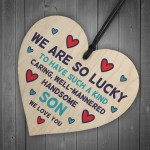 Special Gift For Son Wood Heart Love Gift 16th 18th Birthday