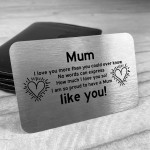 Mum I Love You Gift Metal Card Gift For Mothers Day Birthday 
