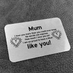 Mum I Love You Gift Metal Card Gift For Mothers Day Birthday 
