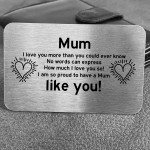 Mum I Love You Gift Metal Card Gift For Mothers Day Birthday 