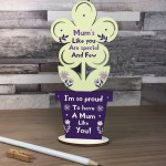 Mum Gift Poem Wood Standing Flower Mothers Day Birthday Gift