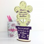 Mum Gift Poem Wood Standing Flower Mothers Day Birthday Gift