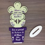 Mum Gift Poem Wood Standing Flower Mothers Day Birthday Gift