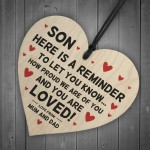 Son Gifts From Dad Mum Wood Heart Gift For Him 16th 18th 21st