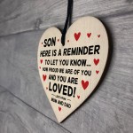 Son Gifts From Dad Mum Wood Heart Gift For Him 16th 18th 21st