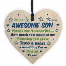 Awesome Son Gifts From Dad Mum Heart Gift For Him 16th 18th