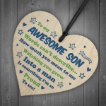 Awesome Son Gifts From Dad Mum Heart Gift For Him 16th 18th