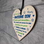 Awesome Son Gifts From Dad Mum Heart Gift For Him 16th 18th