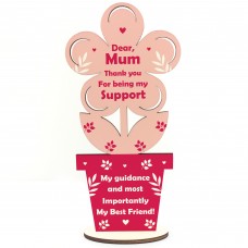 Mum Gift For Mothers Day Wood Standing Flower Thank You Gift