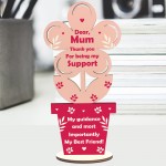 Mum Gift For Mothers Day Wood Standing Flower Thank You Gift