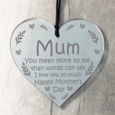 I Love You Mum Mothers Day Gift Engraved Heart Beautiful Gift