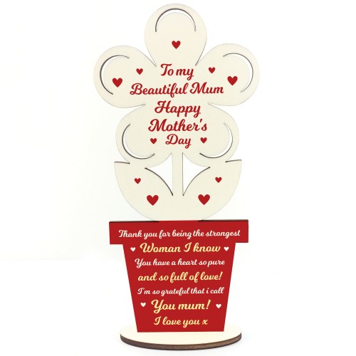 Thank You Gift For Mum Wood Flower Mothers Day Gift