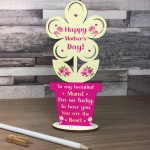 Special Gift For Mothers Day Wood Standing Flower Thank You Gift