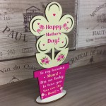 Special Gift For Mothers Day Wood Standing Flower Thank You Gift