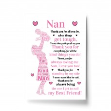 Nan POEM Gifts for Nan Mothers Day Gifts Birthday Print