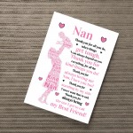 Nan POEM Gifts for Nan Mothers Day Gifts Birthday Print