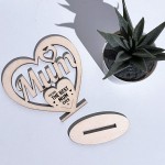 Mothers Day Wooden Heart Engraved Craft Gift For Mum Birthday