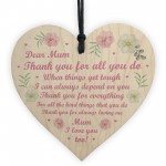 Mum Gift For Mothers Day Birthday I Love You Gift Wooden Heart