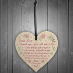 Mum Gift For Mothers Day Birthday I Love You Gift Wooden Heart