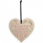 Mum Gift For Mothers Day Birthday I Love You Gift Wooden Heart
